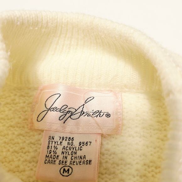 Vintage 80's Jaclyn Smith Women's Knitted Sweater Size Medium Beaded Design - Picture 5 of 8